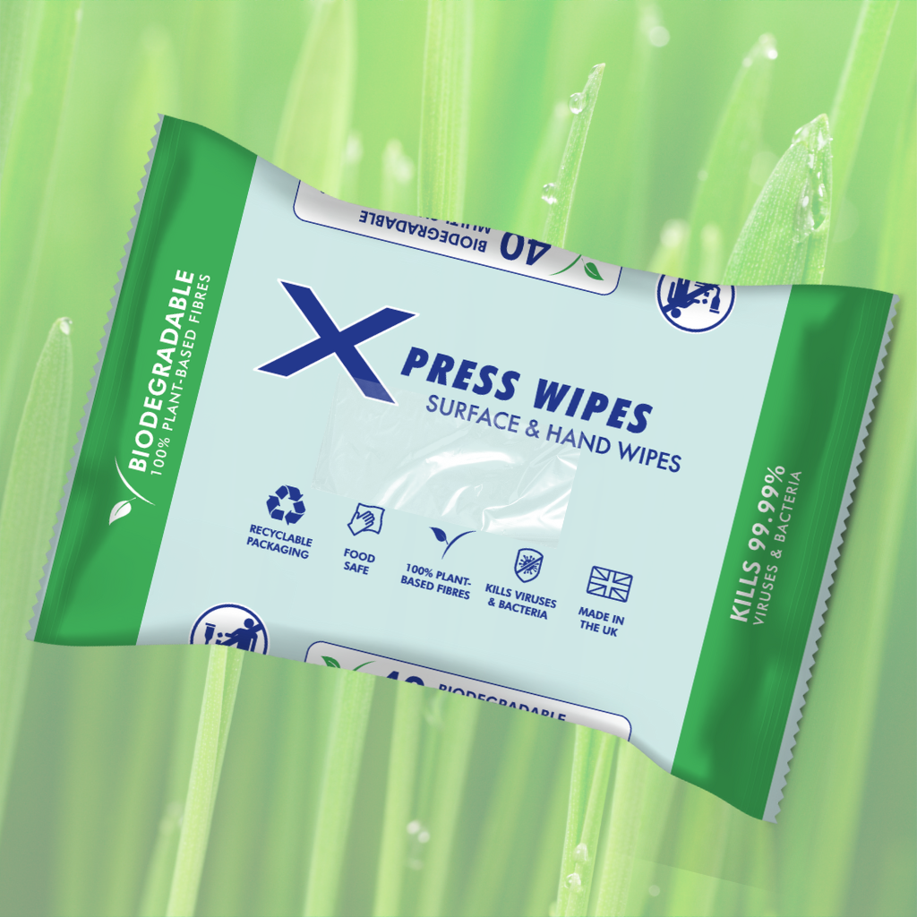 Pack of wipes on green background